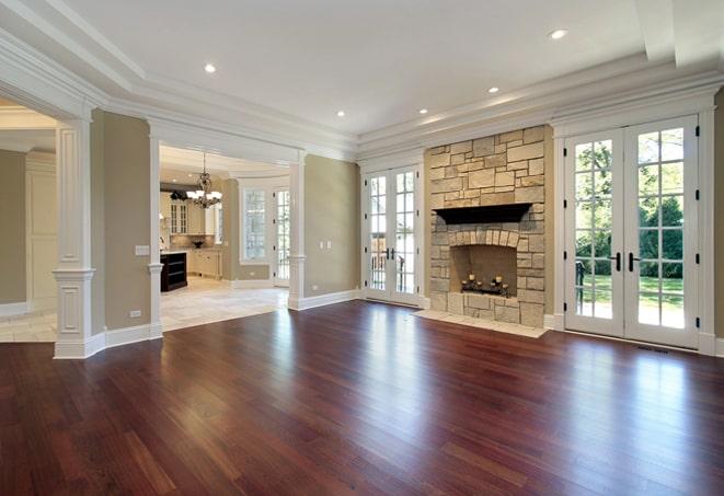 richly stained wood flooring in a classic kitchen